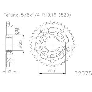 Corona ESJOT Acero 50-32075 40 dientes