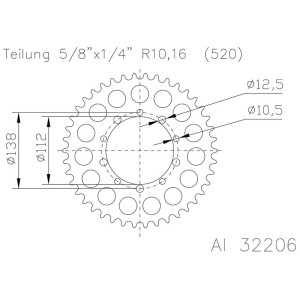 Corona ESJOT aluminio 51-32206 47 dientes