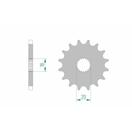 Piñón AFAM acero estándar 22200 - Paso 428
