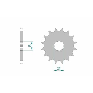 Piñón AFAM acero estándar 22200 - Paso 428