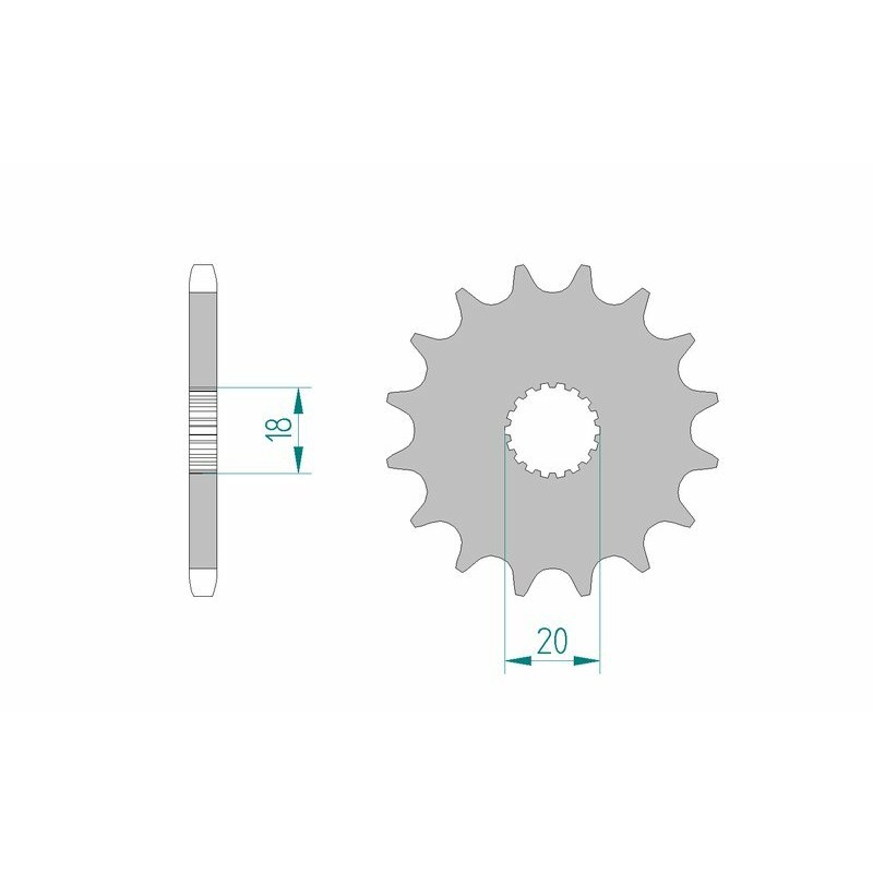 Piñón AFAM acero estándar 22200 - Paso 428