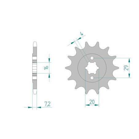 Piñón AFAM acero estándar 22305 - Paso 520