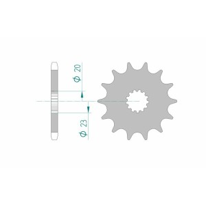 Piñón AFAM acero estándar 22404 - Paso 525