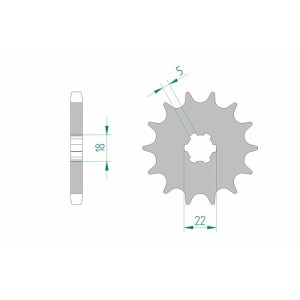 Piñón AFAM acero estándar 22501 - Paso 530