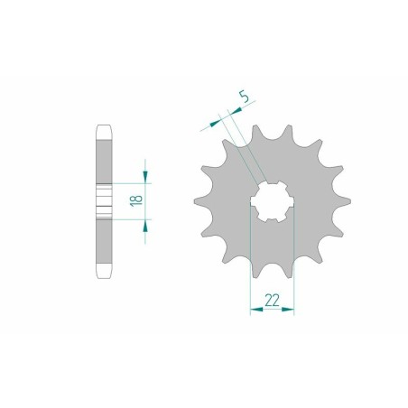 Piñón AFAM acero estándar 22501 - Paso 530