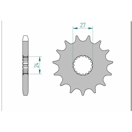 Piñón AFAM acero estándar 22900 - Paso 530