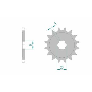 Piñón AFAM acero estándar 24100 - Paso 428
