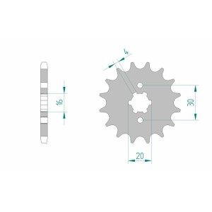 Piñón AFAM acero estándar 24200 - Paso 428