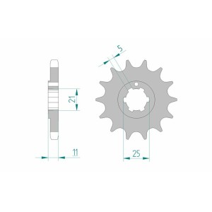 Piñón AFAM acero estándar 24400 - Paso 530