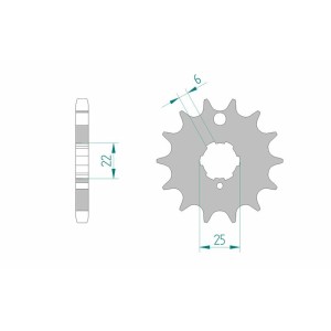 Piñón AFAM acero estándar 24401 - Paso 530
