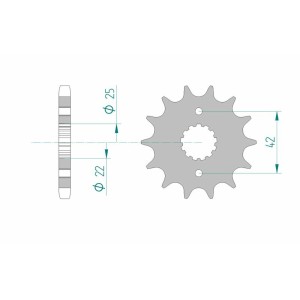Piñón AFAM acero estándar 24500 - Paso 530