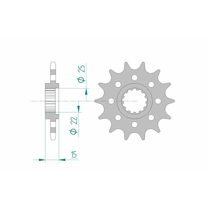 Piñón AFAM acero estándar 24507 - Paso 520