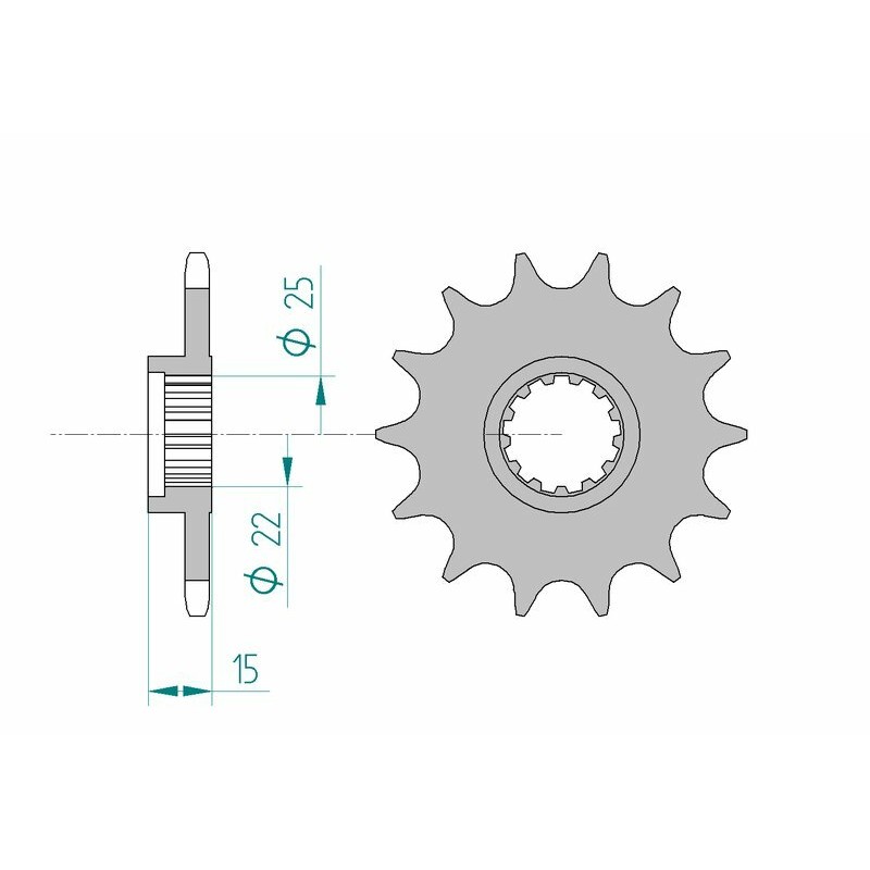 Piñón AFAM acero estándar 24510 - Paso 520
