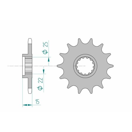 Piñón AFAM acero estándar 24510 - Paso 520