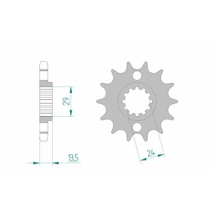 Piñón AFAM acero estándar 24801 - Paso 630