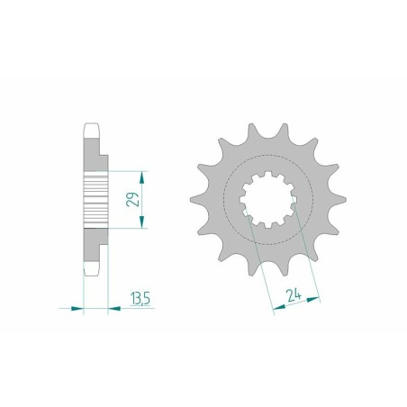 Piñón AFAM acero estándar 24900 - Paso 530