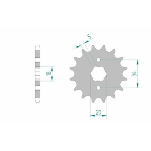 Piñón AFAM acero estándar 26200 - Paso 428