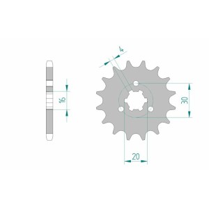 Piñón AFAM acero estándar 33200 - Paso 428