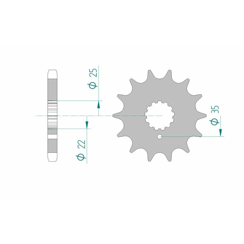 Piñón AFAM acero estándar 33600 - Paso 630