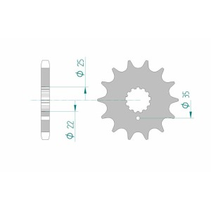 Piñón AFAM acero estándar 33600 - Paso 630