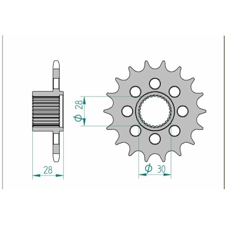 Piñón AFAM acero estándar 37601 - Paso 525