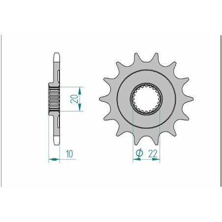Piñón AFAM acero estándar 43302 - Paso 520