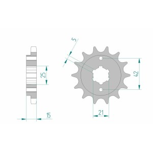 Piñón AFAM acero estándar 52500 - Paso 530