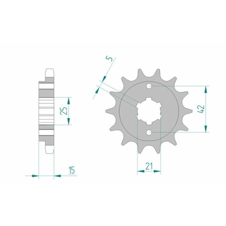 Piñón AFAM acero estándar 52500 - Paso 530