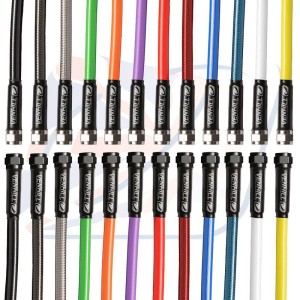 Latiguillo metálico negro Venhill 1000mm tuercas cromadas