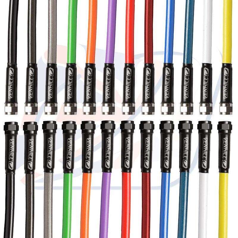 Latiguillo metálico negro Venhill 1000mm tuercas cromadas