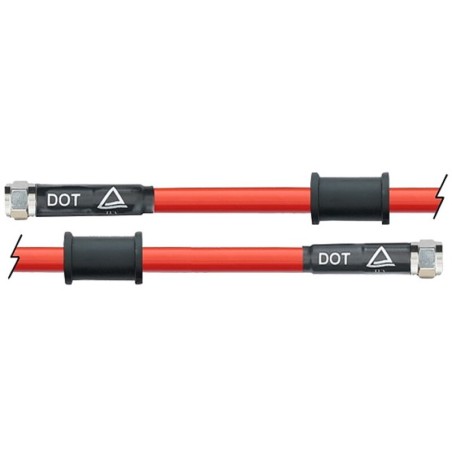 Latiguillo metálico rojo Venhill 1125mm tuercas cromadas