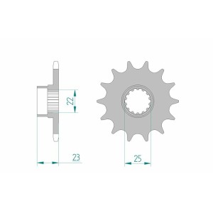 Piñón AFAM acero estándar 58500 - Paso 520