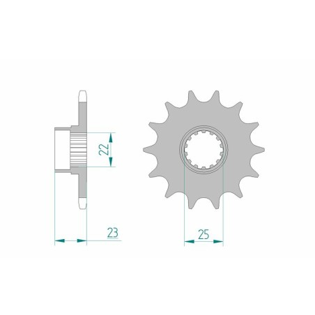 Piñón AFAM acero estándar 58500 - Paso 520