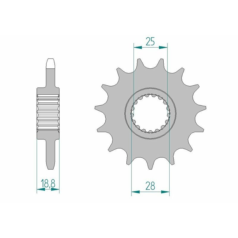 Piñón AFAM acero estándar 61801 - Paso 525