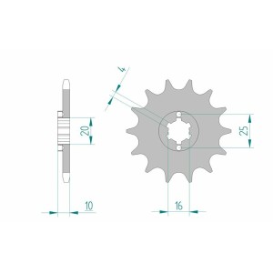 Piñón AFAM acero estándar 64200 - Paso 520