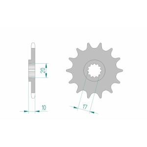Piñón AFAM acero estándar 64201 - Paso 520