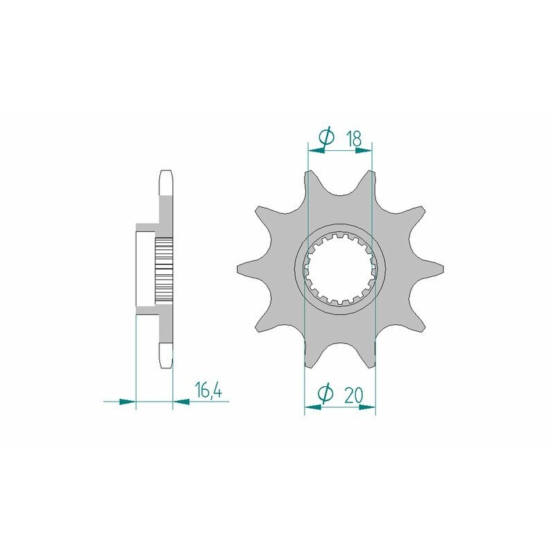 Piñón AFAM acero estándar 79304 - Paso 520