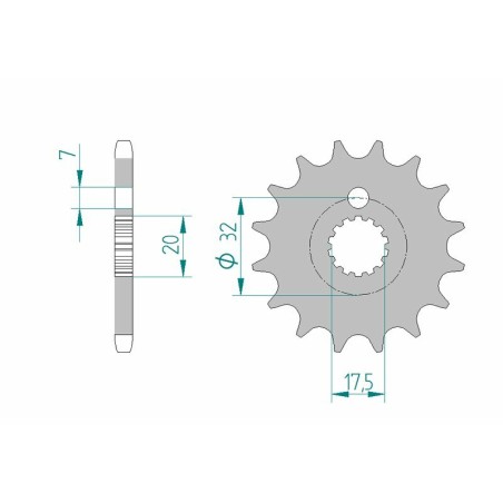 Piñón AFAM acero estándar 85200 - Paso 428