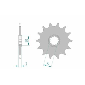 Piñón AFAM acero estándar 94107 - Paso 415