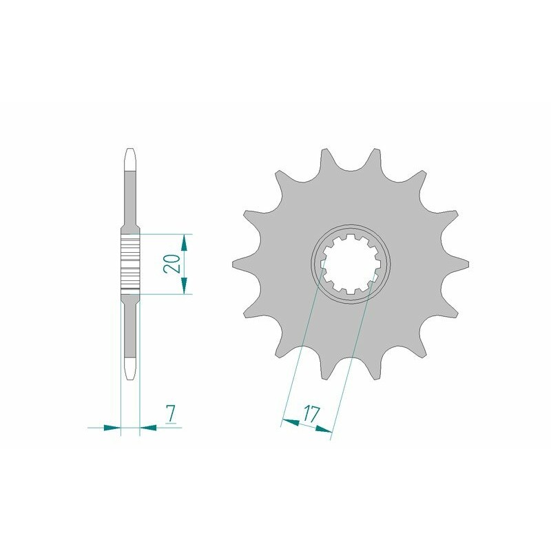 Piñón AFAM acero estándar 94107 - Paso 415