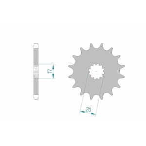 Piñón AFAM acero estándar 94118 - Paso 428