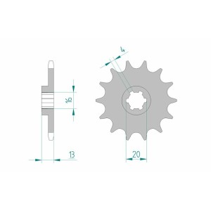 Piñón AFAM acero estándar 94214 - Paso 520
