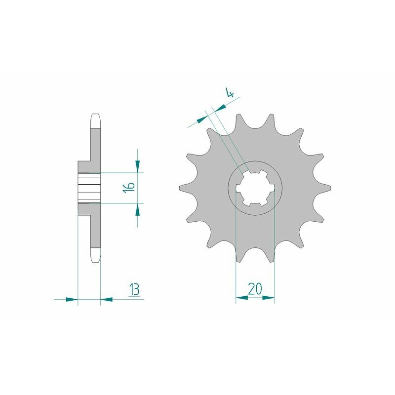 Piñón AFAM acero estándar 94214 - Paso 520