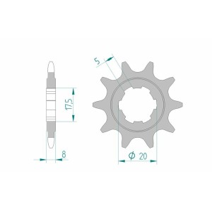 Piñón AFAM acero estándar 94306 - Paso 520