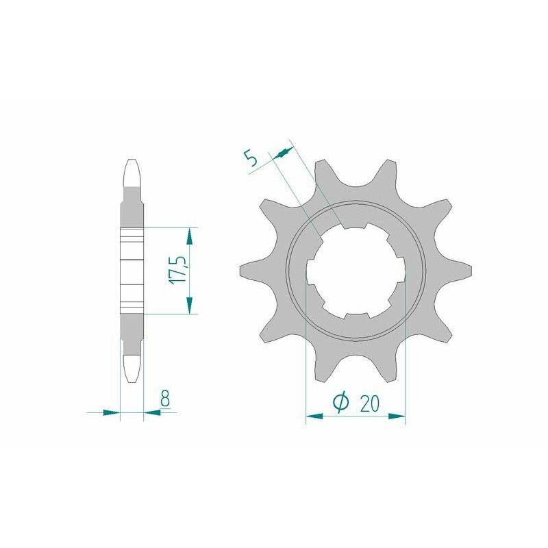 Piñón AFAM acero estándar 94306 - Paso 520
