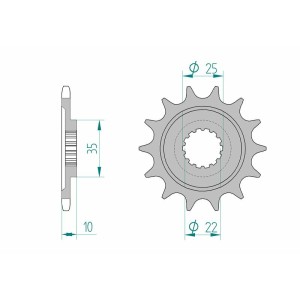 Piñón AFAM acero estándar 94604 - Paso 520