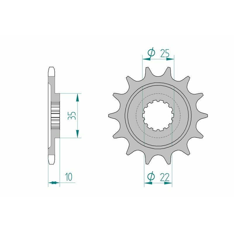 Piñón AFAM acero estándar 94604 - Paso 520