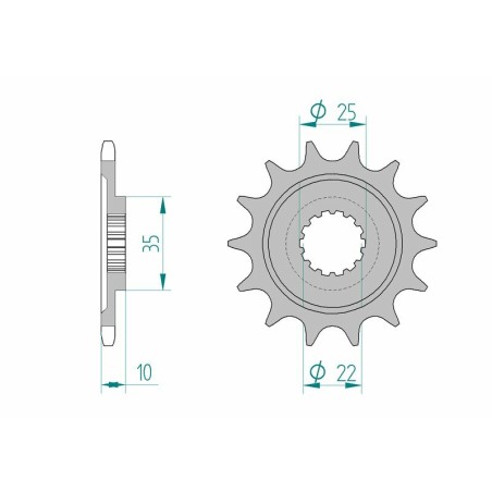 Piñón AFAM acero estándar 94604 - Paso 520