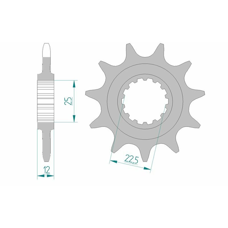 Piñón AFAM acero estándar 97200 - Paso 520