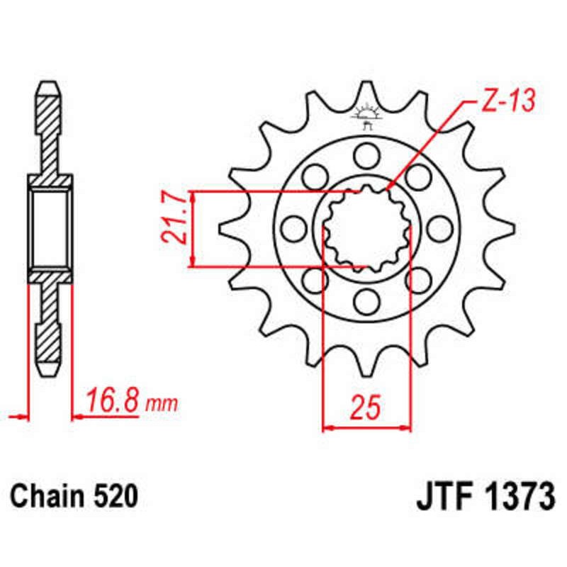 Piñón JT SPROCKETS acero estándar 1373 - Paso 520